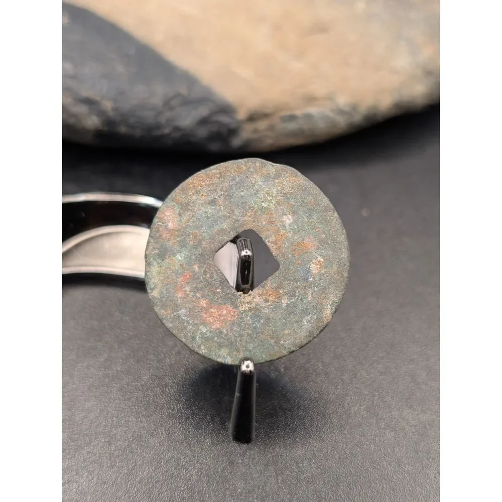 Ancient Chinese Cash Coin • Bronze Square‑Hole Type • Qing‑Era Style